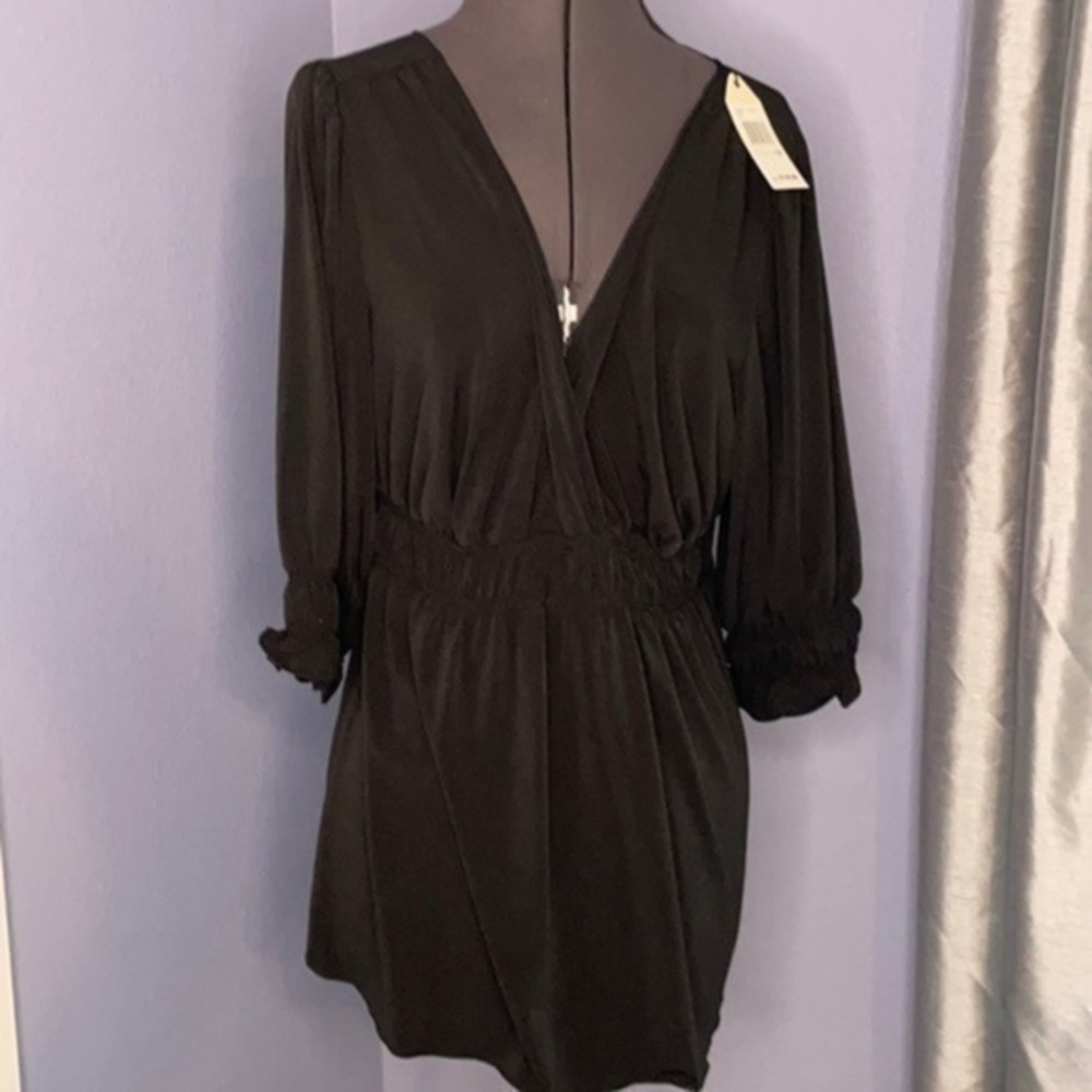 NWT Studio top Woman 1X black romantic top